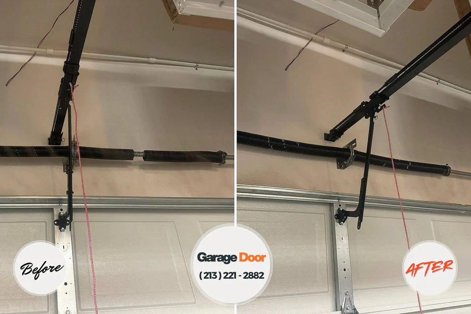 Before and after: garage door repair Homer, IL